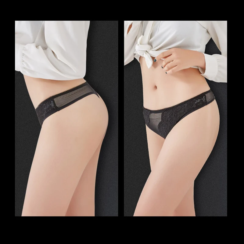 DULASI Women's Sexy Lace G-String Low-Rise Underwear Polyester for Girls Ladies Bikini Cotton Crotch Transparent Lingerie |