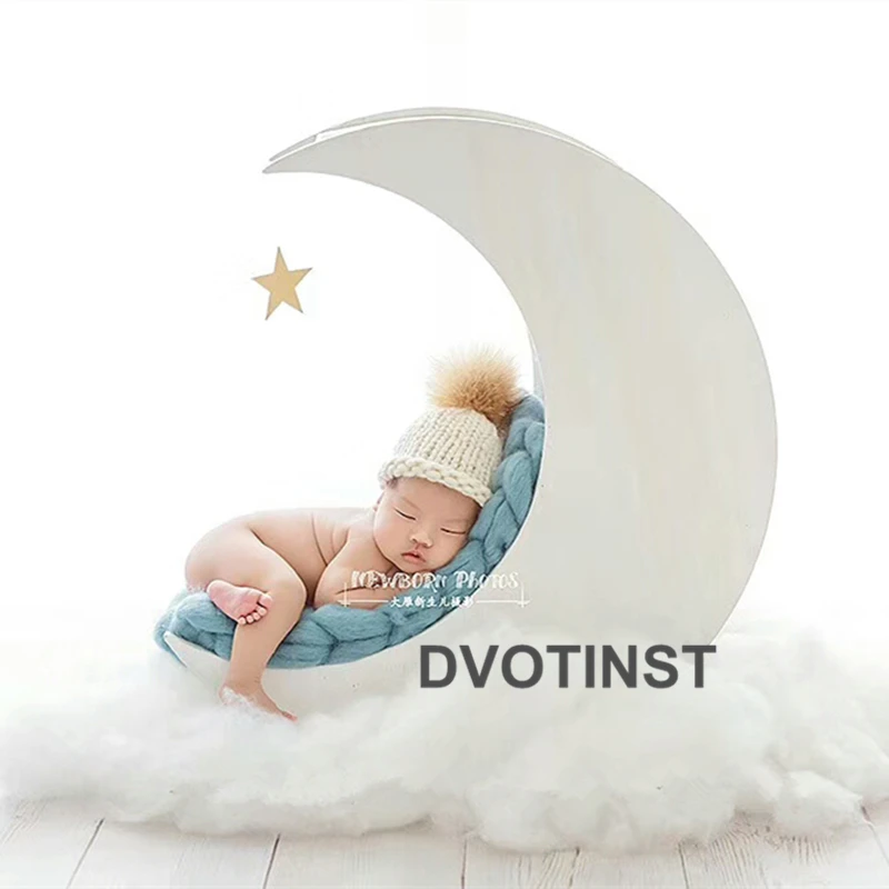 Dvotinst реквизит для фотосъемки новорожденных деревянная белая луна позирует