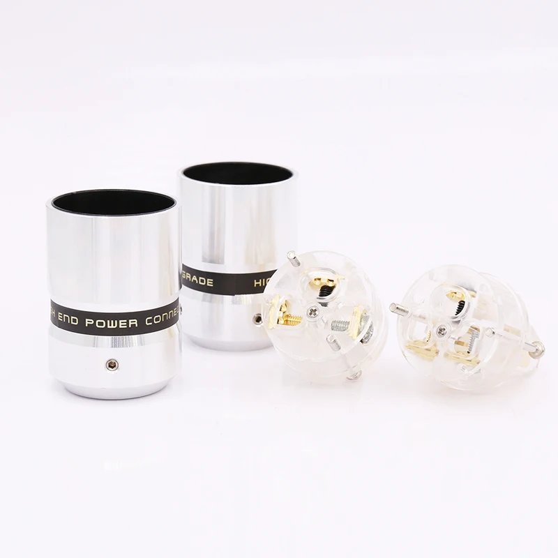 HiFi аудио одна пара позолоченный прозрачный штекер США + гнездовой разъем IEC для