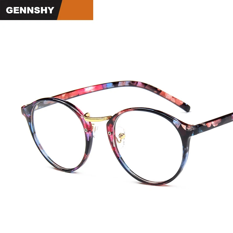 

New Retro Small Cat Eye Optical Frame Men Women Vintage Plastic Flower Eyeglasses Clear Lenses Classic Artistic Student Glasses