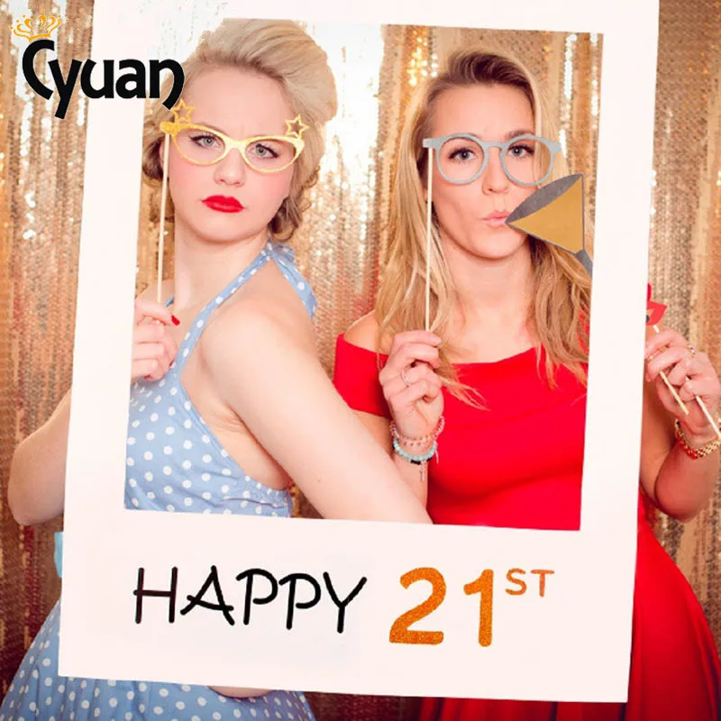 Свадебный декор фоторамка для взрослых 30th 40th 50th 60th Happy Birthday Photo Booth Реквизит для детей 1 день Рождения Декор принадлежности