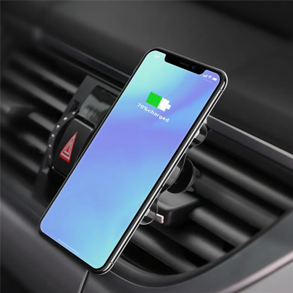 Автомобильное крепление беспроводное быстрое зарядное устройство для iphone X 8 двойное использование Магнитная быстрая Беспроводная зарядка Pad Автомобильный держатель Подставка для samsung 10 W