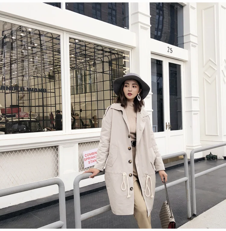 Зимняя куртка женская брендовая 2019 длинная парка цвета хаки Пальто с натуральным