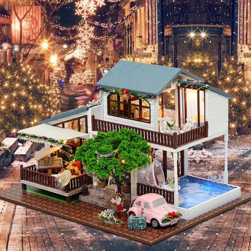 

Cute Families House DIY Doll House London Holiday Hand Assembled House Model New Year Gifts Children Juguetes Brinquedos