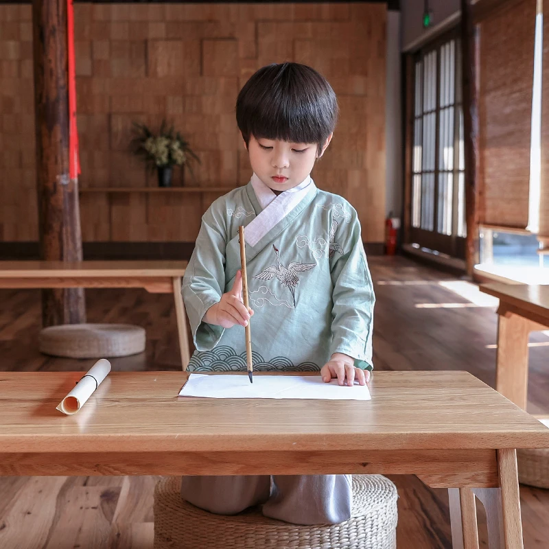 Китайский костюм ханьфу для мальчиков Китайская народная одежда летняя детская