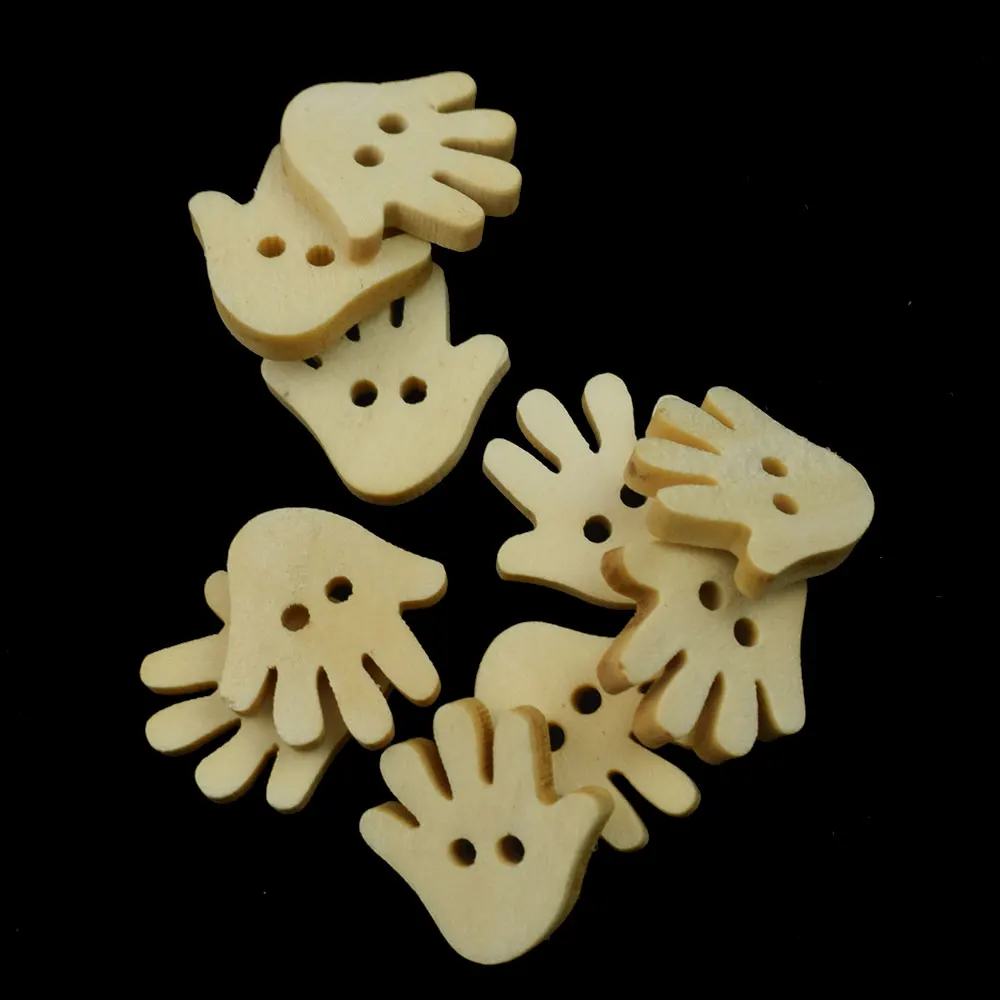 

100PCS Mixed Wood Hand Sewing Buttons for Kids Clothes Scrapbooking Decorative Wooden Botones Crafts Needlework DIY Accessories