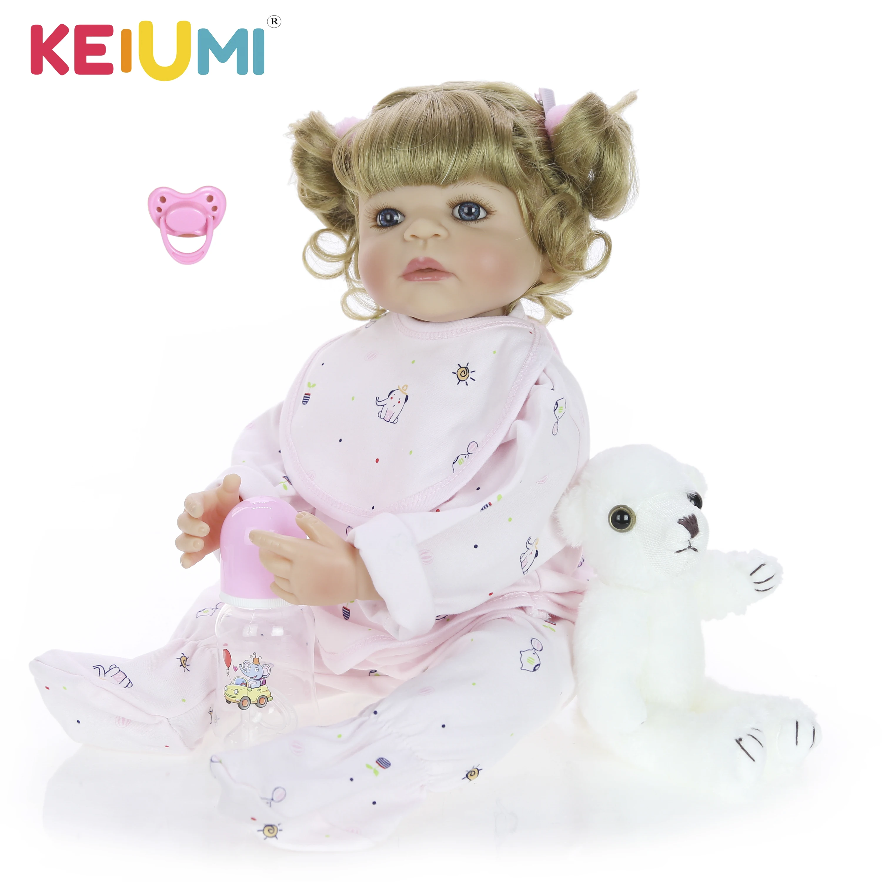 KEIUMI 22 дюйма модная Кукла Reborn Alive Girl силиконовая Реалистичная кукла принцессы для