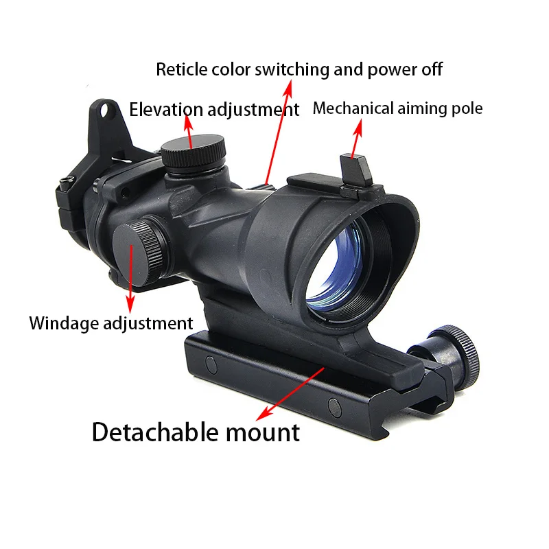 Прицел охотничьей винтовки ACOG 1X32 тактический Коллиматорный прицел с красной