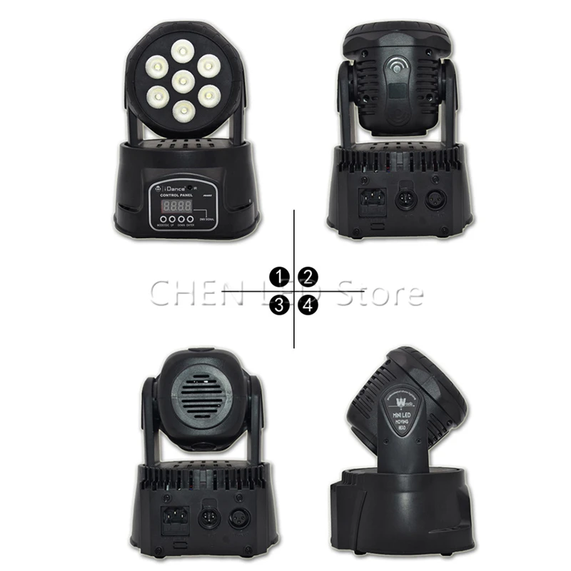 Профессиональный RGBW Смешивание цветов DMX 512 мини движущаяся голова светильник 7