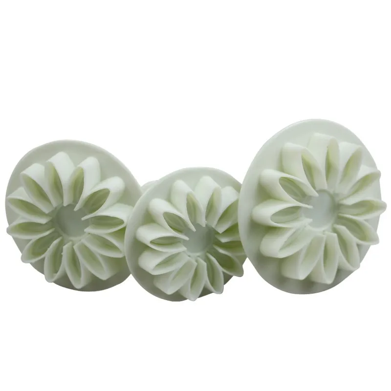 3 шт./компл. прожилками Подсолнух, маргаритки Гербера цветок Fondant(сахарная) торта печенье резец плунжера