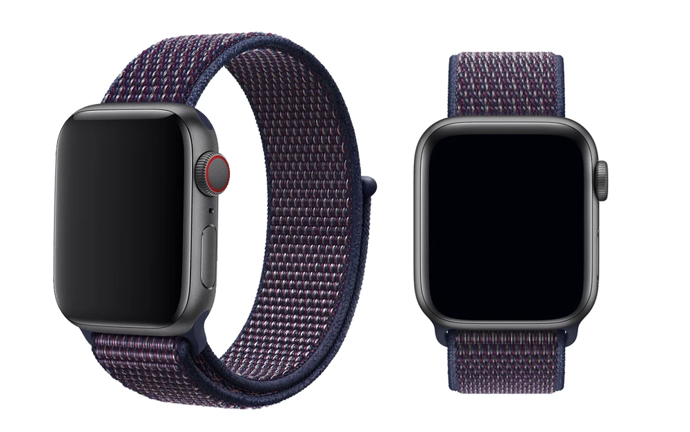 Ремешок для наручных часов Apple Watch серии 3/2/1 38 мм 42 мм мягкий нейлон дышащий сменный ремешок Спортивные петли для наручных часов iwatch серии 4 5 40 мм 44 мм