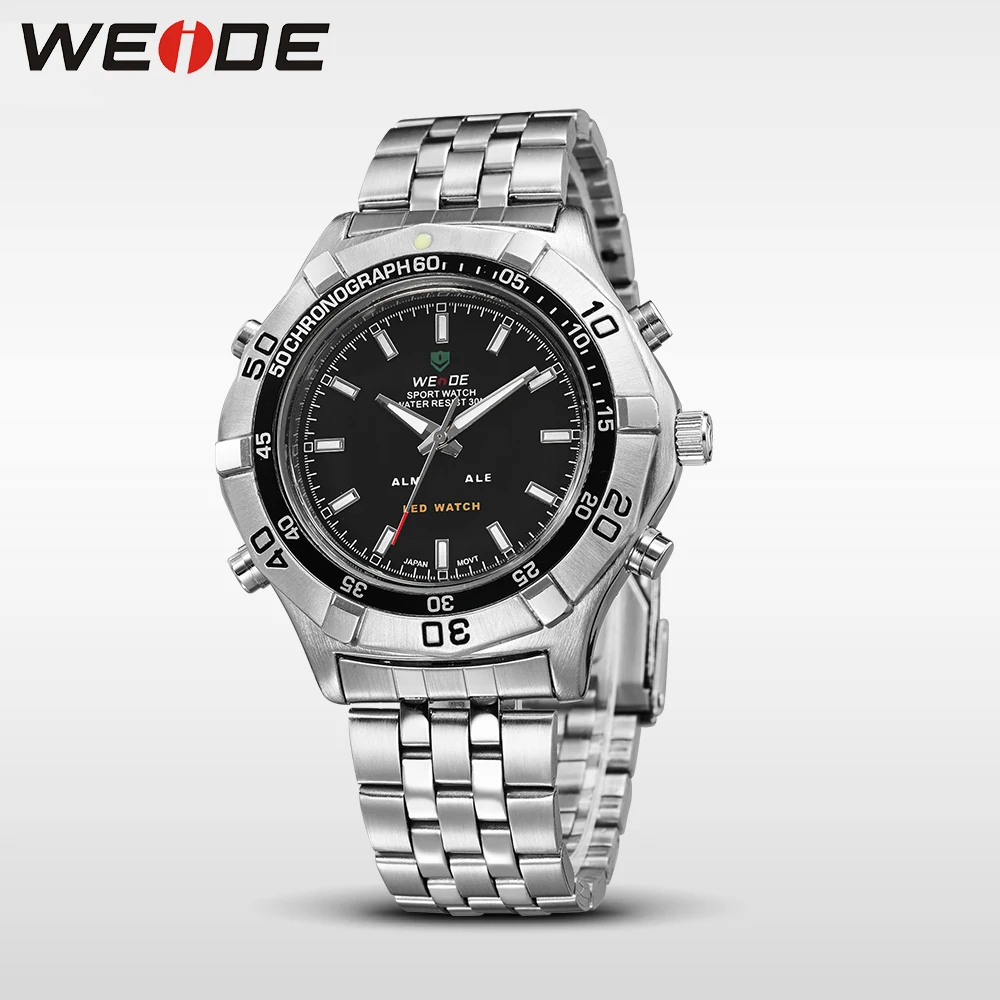 WEIDE Часы Мужские Наручные Нержавеющей Стали Высокого Качества Люксовый Бренд