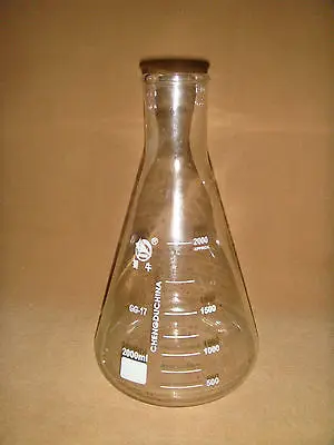 2000 мл стеклянная колба Erlenmeyer GG3.3 лабораторная лампа с прямой шеей | Канцтовары для