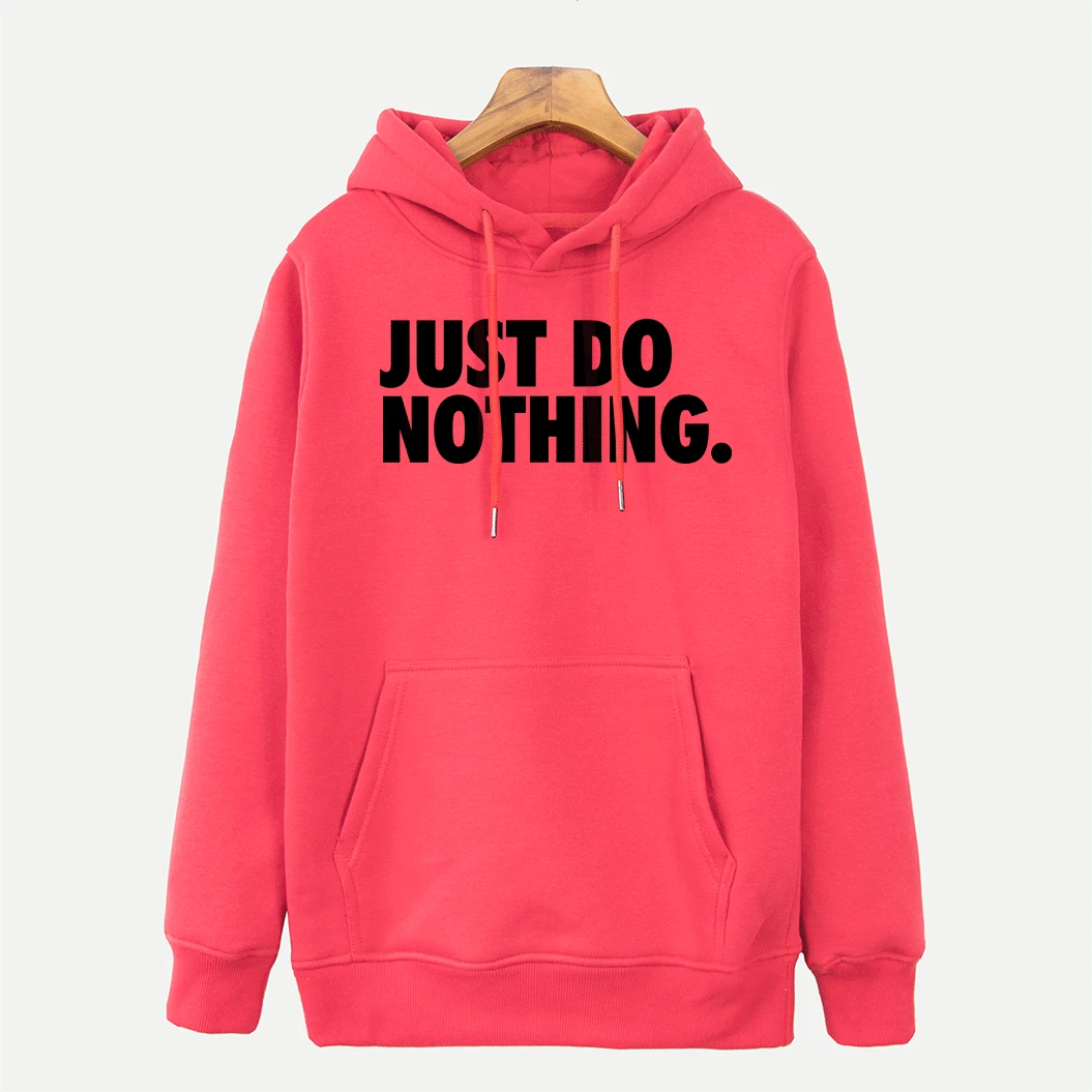 Женская толстовка в стиле хип хоп JUST DO NOTHING пуловер с капюшоном и надписью Осень
