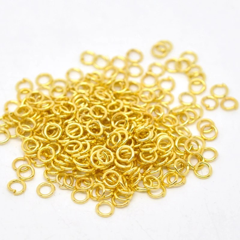 DoreenBeads модные ювелирные изделия фурнитура золотого цвета открытый прыжок кольца около 4 мм диаметр. Фурнитура, романтичные серьги, 1800 шт