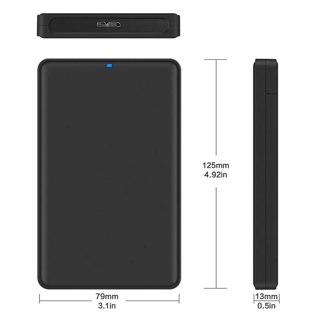 Черный 2,5 дюймов SATA HDD коробка USB 3,0 SATA HDD корпус для внешнего жесткого диска высокого Скорость HDD чехол Поддержка с погрешностью в пределах 2-х ТБ без винтов для ПК