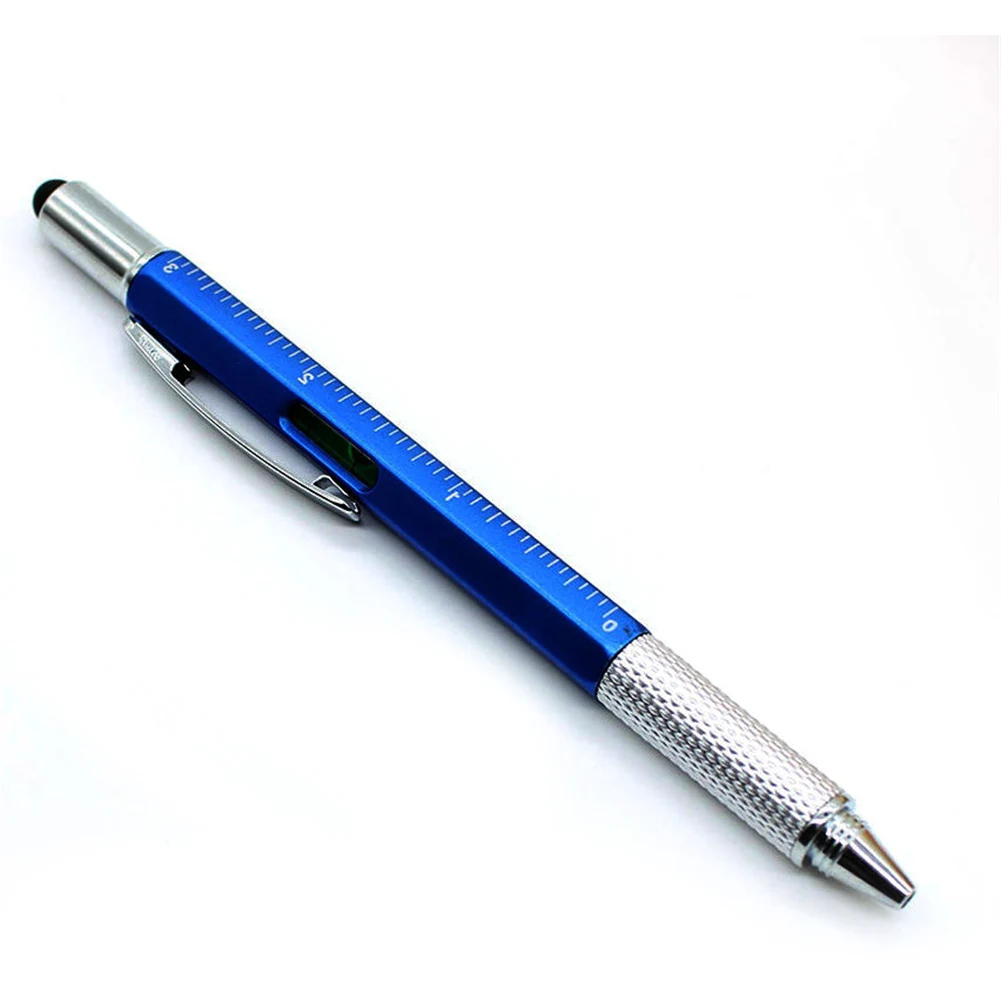 Ballpoint Pen Screwdriver Ruler Spirit Level With A Top Scale Stylus For Touch Screen Metal&Plastic Multi Function Tool Pen