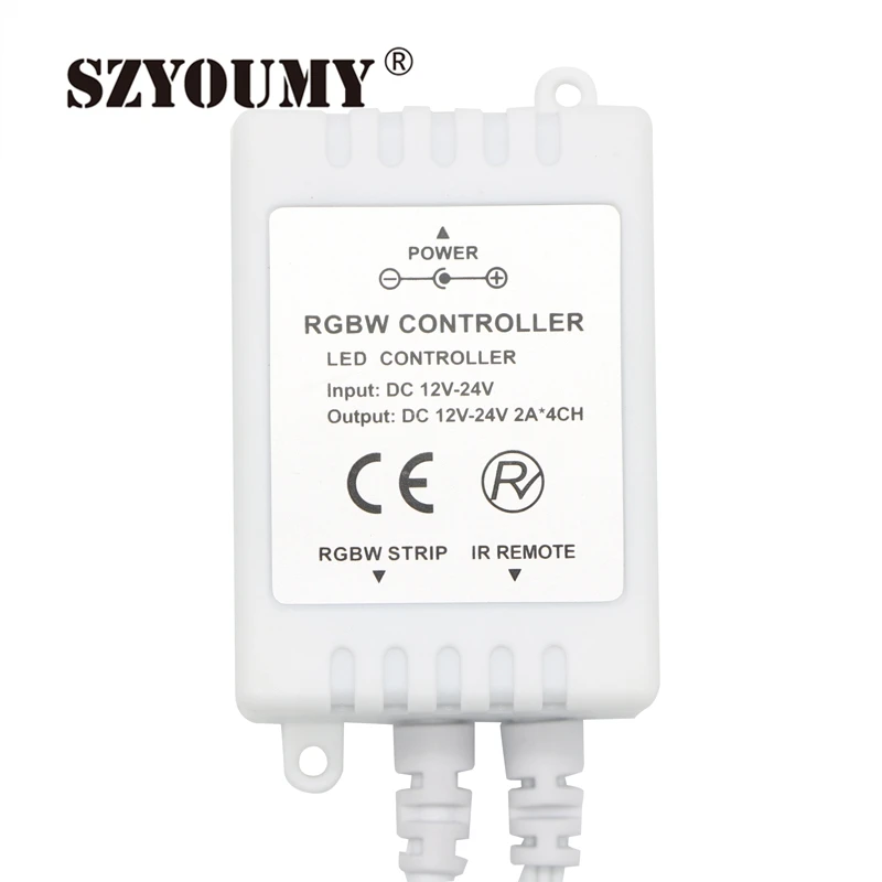 

SZYOUMY DC12-24V RGBW Led Control for RGBW Led Strip Light 40 key IR Remote Controller 2A*4CH Common Anode