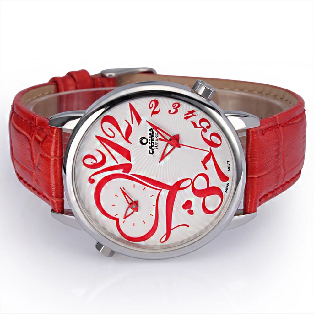 Элитный бренд часы Для женщин Мода 2017 г. Повседневное двойной часовой пояс Fancy Heart