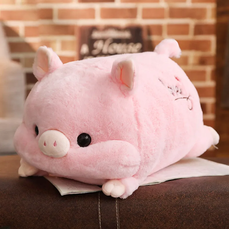 1pc 50cm Soft Kawaii Love Pig Plush Pillow Stuffed Cute Animal Cushion Hand Warmer Chinese Zodiac Pig Toy Doll Birthday Gift Kid - Цвет: Розовый