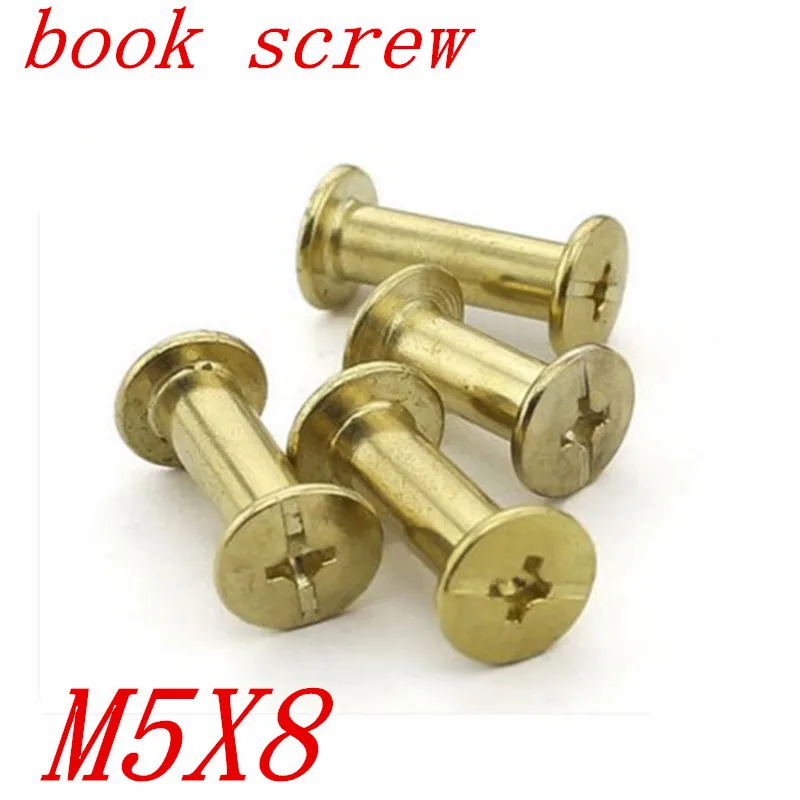 50 шт./лот M5 * 8 chicago винт с латунным покрытием учётная запись книги встык фото