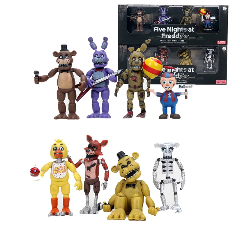 8 шт./компл. аниме «Five Nights At Freddy's», «пять ночей цифры пакет " с изображениями персонажей игры «пять ночей с Фредди», Чика, Fazbear рисунком кролика, лисы и других животных, с рисунком персонажей из игры «пять ночей в Фредди» модели игрушки подарок