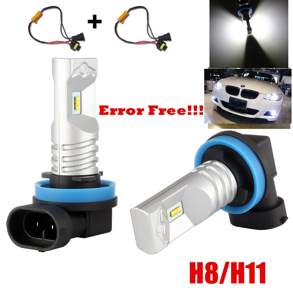 

Set Universal 80W 1600Lms H11 H8 LumiledsLuxeon ZES LED Fog Light DRL Driving Bulbs No Error For BMW E71 X6 M E70 X5 E83 F25 X3