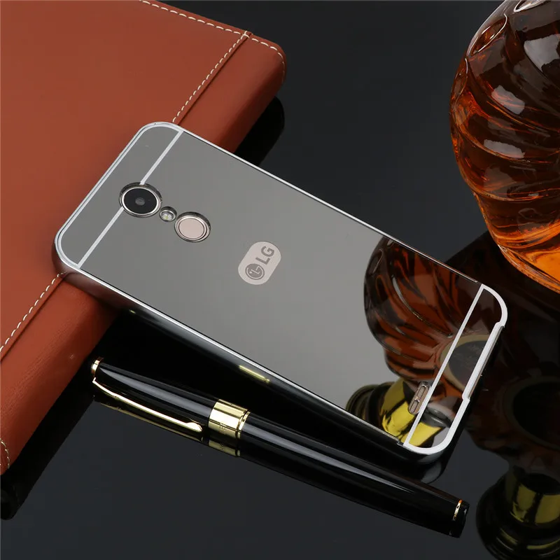 Для LG K8 2017X240X240 чехол с металлической рамкой зеркальной задней крышкой жесткий
