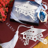 free shipping 100pcs doctorial hat bookmark with tassel graduation gifts baby shower souvenirs party favors birthday gifts