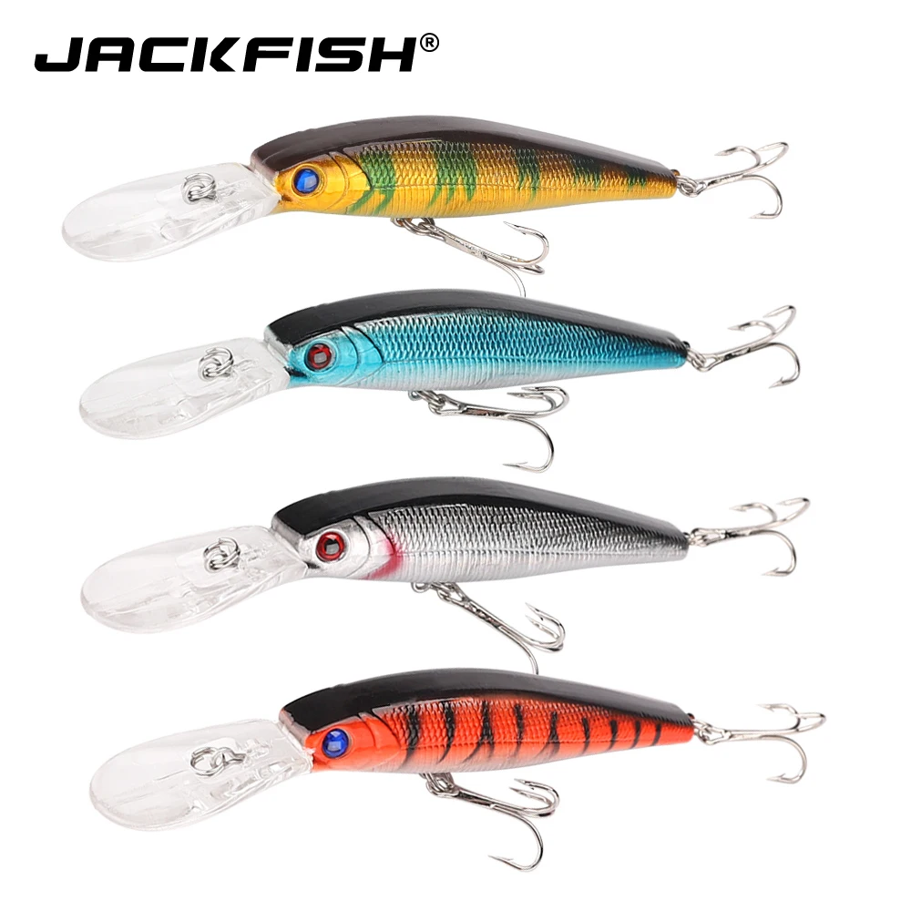 

JACKFISH 4 шт./лот, приманка в виде гольяна, 14 г, 15,5 см, глубина плавания 2,7-4,5 м, жесткая приманка, кренкбейт, рыболовная снасть, жесткая Рыболовная Снасть