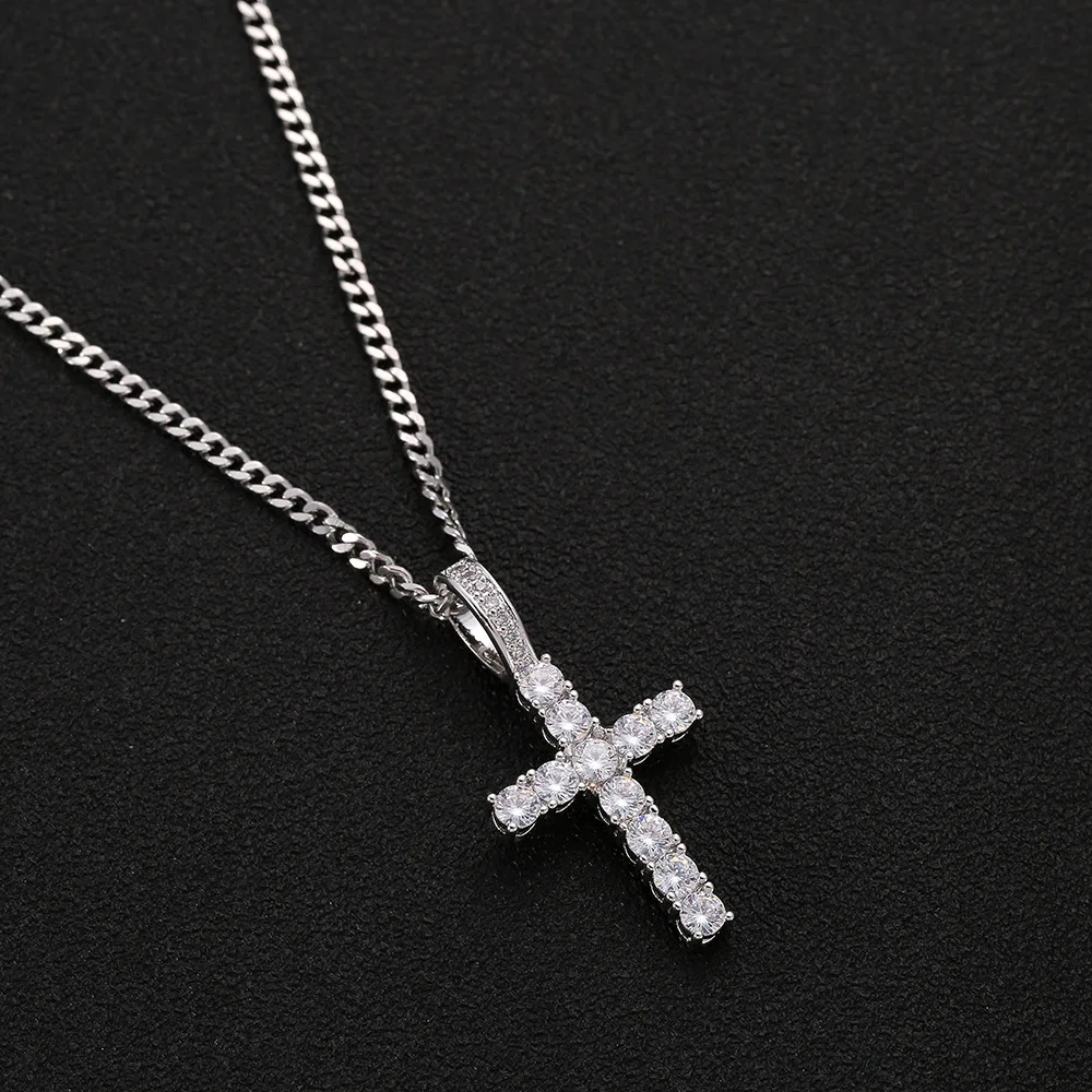 Мужские ожерелья с подвеской в стиле хип хоп iced out bling Cross мужские винтажные