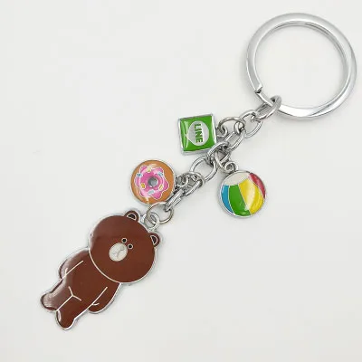 Brown Лягушка Line Town брелок милый брелок для ключей для женщин коричневого цвета с декором в виде кролика брелок мультяшный брелок для ключей на пояс сумка Шарм - Цвет: Brown