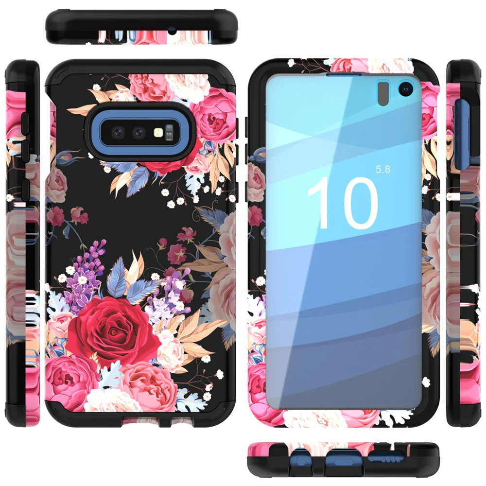 Для samsung Galaxy S10 S10 Plus S10e чехол,(Сверхмощный) трехслойный гибридный прочный армированный ударопрочный защитный чехол