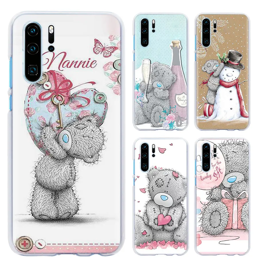 Плюшевый Тедди Me To You Bear чехол для телефона для huawei P30 P30 Pro P9 P10 P20 Lite P Smart плюс вид 20 Жесткий задний Чехол бант