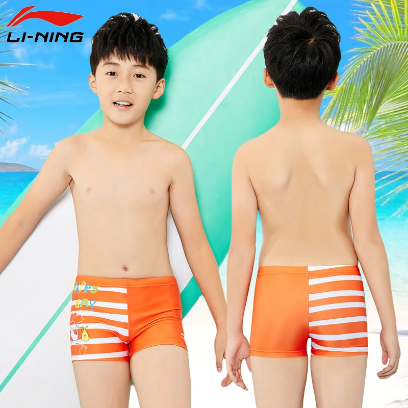 LI NING детский купальный костюм спортивные шорты боксеры для мальчиков