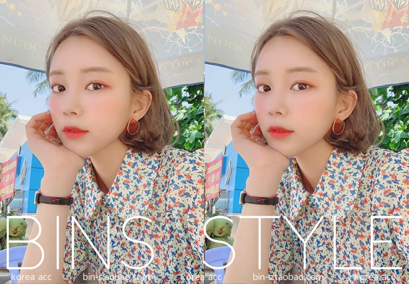 HUANZHI 2019 летние корейские цветные прозрачные акриловые геометрические овальные