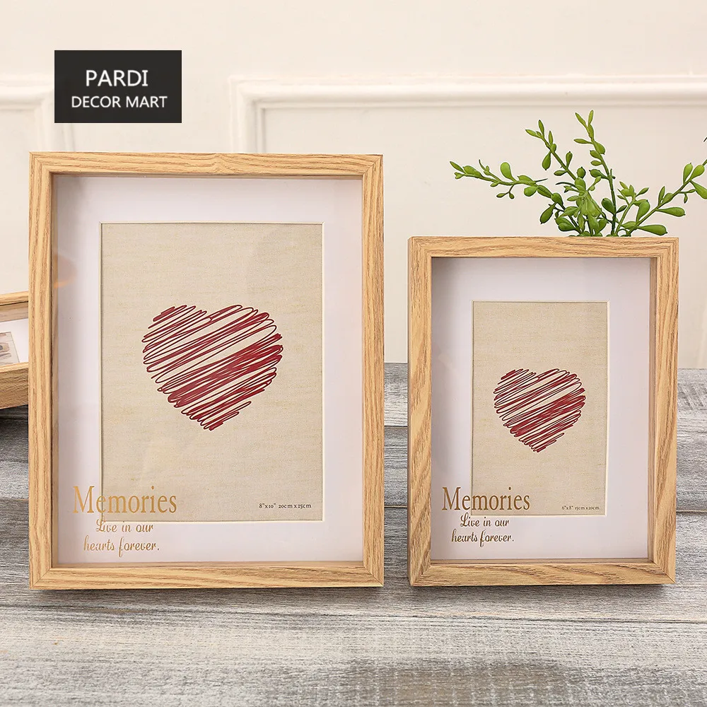 

8inch, 10inch Heart and Love Two piece set wood photo frame home decoration 1set/lot