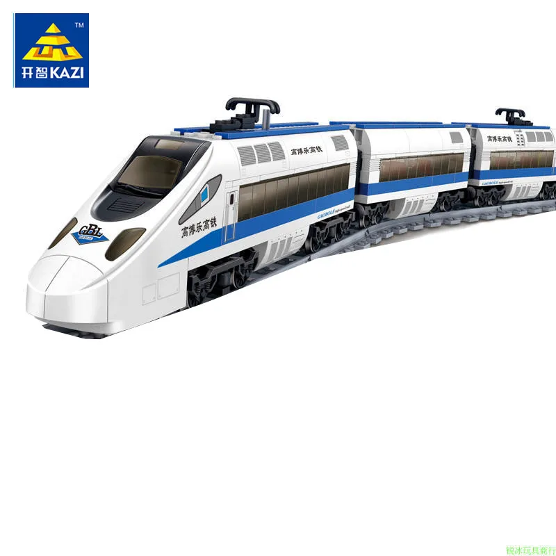 KAZI KY98104 Новинка 415 шт GBL Электрический поезд на батарейках высокоскоростная железная дорога DIY строительный блок Подарочные игрушки для детей