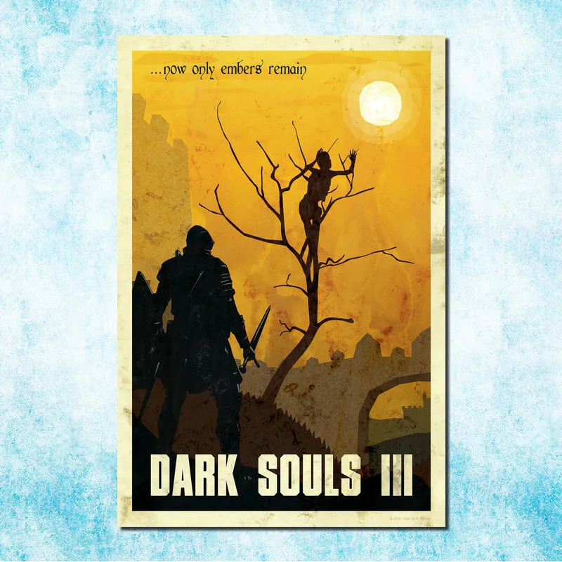 Dark Souls 1 2 3 Искусство Шелковый Холст печати плакатов 13x20 24x36 дюймов игру картинку