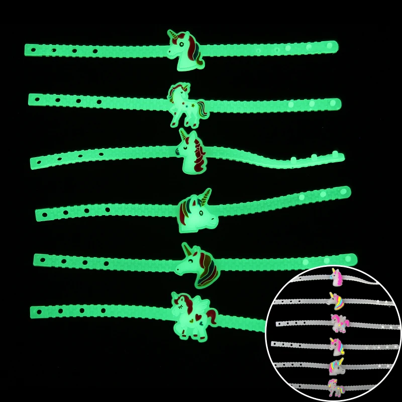 6 шт./набор детский светящийся браслет на застежке |