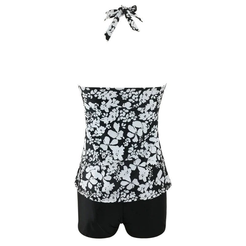 Swimwear Plus size Tankini Women Swimsuit 2019 Big Size Female Retro Swim Suit With Shorts Bathing Two piece Bather Beach | Спорт и