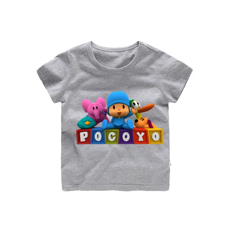 2019 cartoon pocoyo T-Shirt Cotton clothes Summer mouse T Shirt For Boys Tops Kids Children short sleeve Clothes | Мать и ребенок