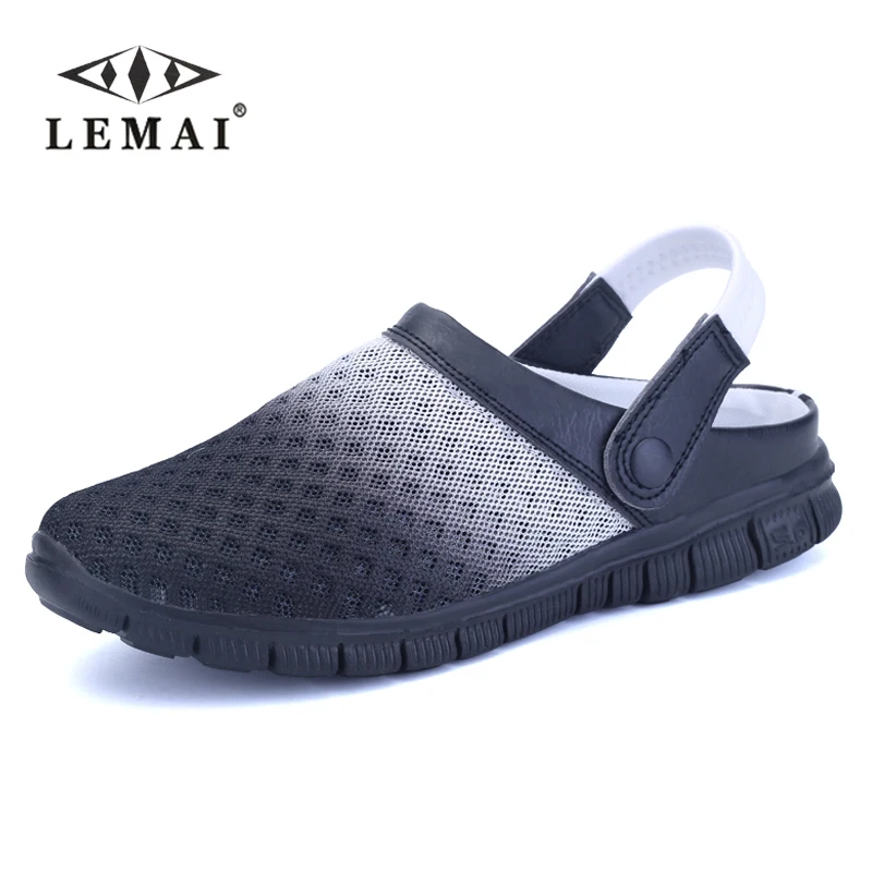 Men's Summer Shoes Sandals 2017 New Breathable Men Slippers Mesh Lighted Casual Slip On Beach Flip Flops | Обувь