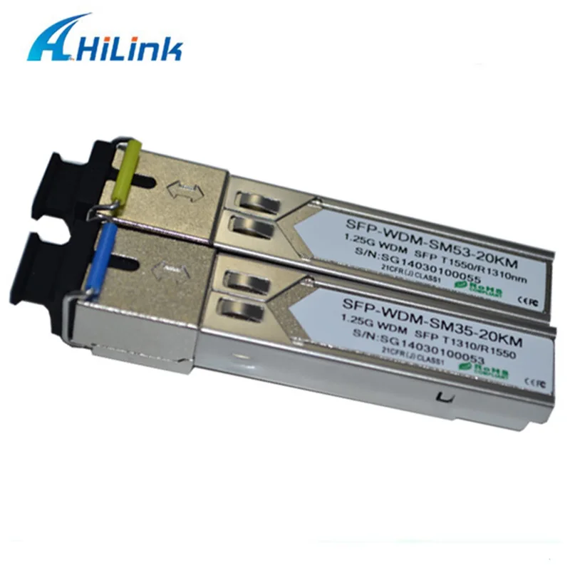 Бесплатная доставка! 5 пар в комплекте! Одноволоконный модуль BIDI SFP 1 25G WDM 20KM SC/LC