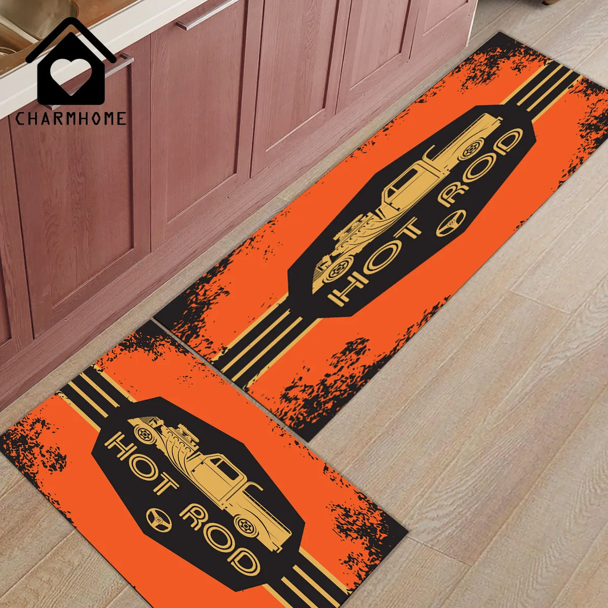 CHARMHOME 2 шт./компл. Hot Rod Ретро автомобиля длинные Кухня коврик для ванной ковры