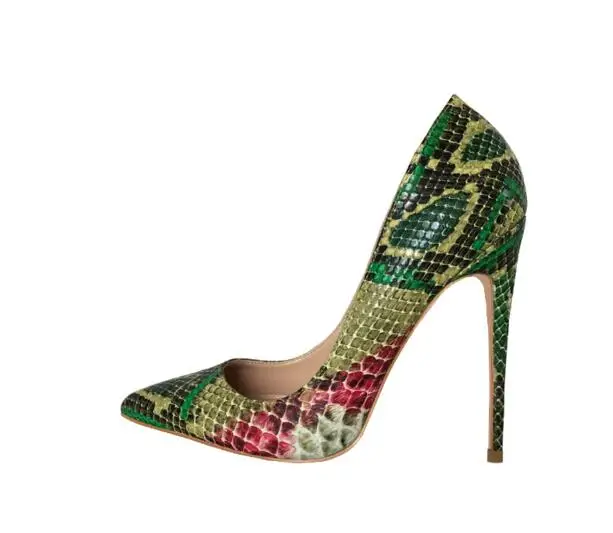 Женская обувь на высоком каблуке туфли-лодочки с острым носком зеленая бежевая