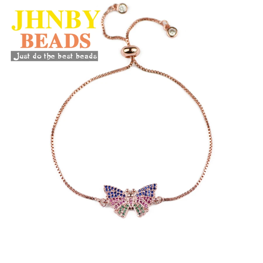 JHNBY 1PCS butterfly bracelet necklace Pendant accessories brass Pave Zircon Charms women beads for Jewelry making DIY Findings | Украшения