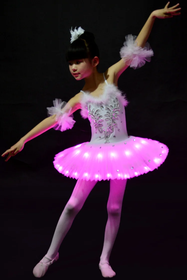 Профессиональная балетная пачка детский светодиодный костюм Лебединое озеро