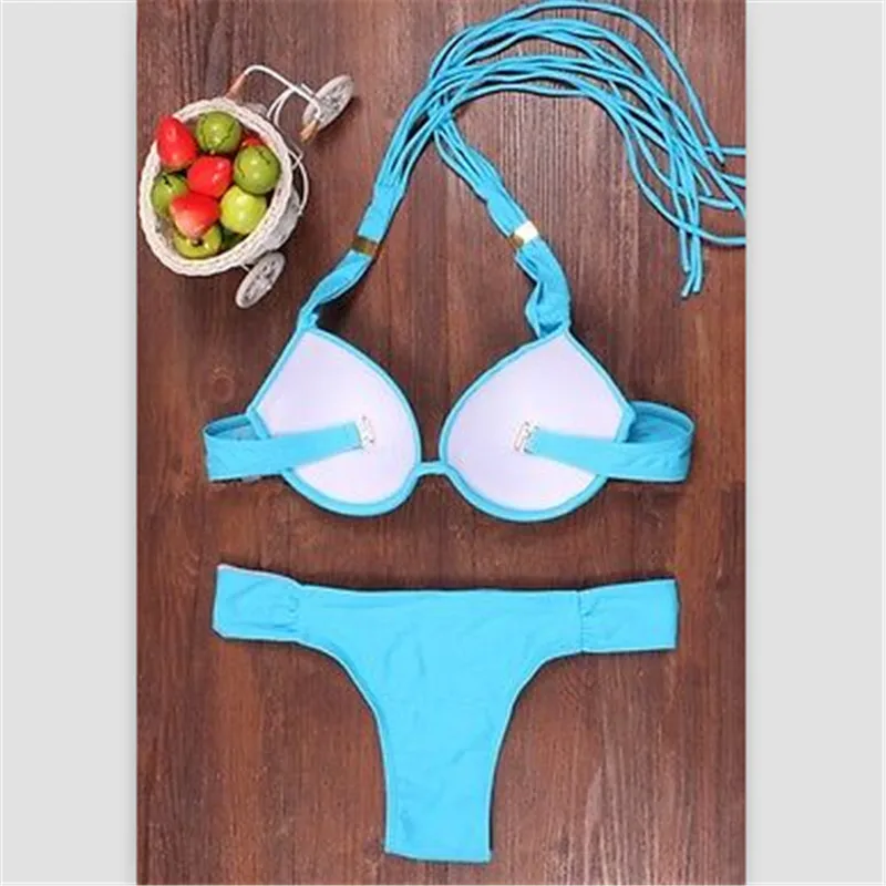 Женский купальник пуш ап комплект бикини с бюстгальтером бандажный купальник|suit