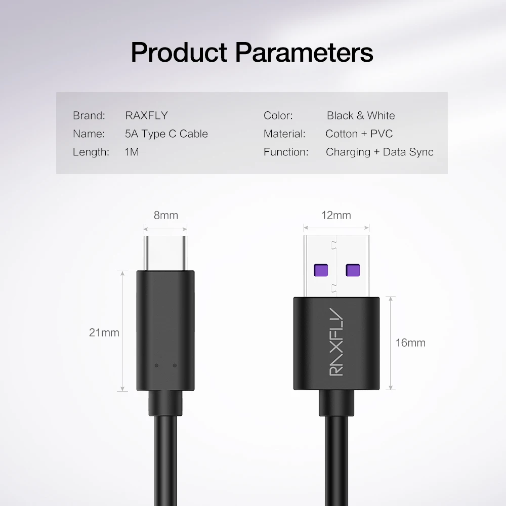 RAXFLY 5A USB C кабель для huawei mate 20 P20 Pro 3 1 usb type Быстрая зарядка супер type-C провод Honor V10 10 |